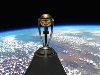 odi world cup 2023 cwc23 trophy in space you will be surprised first official sporting trophies | ODI World Cup 2023: अंतराळातून लॉन्च झाला विश्वचषक! पृथ्वीपासून १२,५०० फुट उंचावरून अनावरण