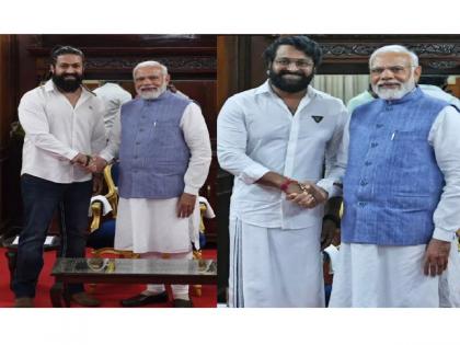 PM Modi in Bengaluru : Yash and Rishabh Shetty met PM Modi, reminisced about Puneet Rajkumar | PM Modi in Bengaluru : यश आणि ऋषभ शेट्टीने घेतली PM मोदींची भेट, पुनीत राजकुमारच्या आठवणींना दिला उजाळा