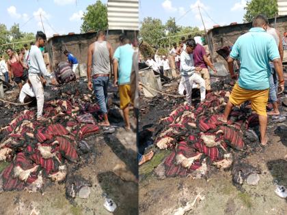 House fire at Vadgona Bazar Loss of five to six lakh rupees | वाढोना बाजार येथे घराला आग; पाच ते सहा लाख रुपयाचे नुकसान