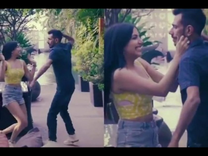 Watch: Yuzvendra Chahal shares hilarious TikTok video with a girl, fans roast him svg | Video : युजवेंद्र चहलनं हात उचलला अन् 'तिनं' काय केलं ते पाहा