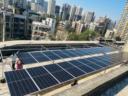 25 KW solar power plant commissioned on rooftop of P South Division Office | पी दक्षिण विभाग कार्यालयाच्या गच्चीवर 25 किलोवॅट क्षमतेचा सौर ऊर्जा प्रकल्प कार्यान्वित