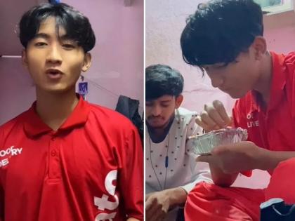 Zomato delivery boy shows video of himself living in a bathroom sized room in Mumbai | VIDEO: ५०० रुपये घरभाडे, ५० रुपयांचे जेवण अन्...; फुटबॉलपटू करतोय मुंबईत डिलिव्हरी बॉयचे काम