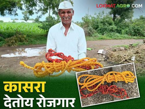 Self employment was created by making animal rope from old sarees | जुन्या साड्यांपासून जनावरांचे कासरे बनवून देत निर्माण केला स्वयंरोजगार