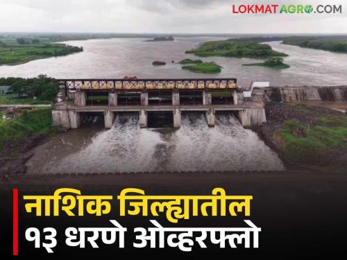 This year's rainfall in Nashik district is less than last year, but dams overflow; Discharge continues from 'this' dams | नाशिक जिल्ह्यात यंदा पावसाची नोंद गत वर्षीपेक्षा कमीच मात्र धरणे ओव्हरफ्लो; 'या' धरणांतून विसर्ग सुरूच