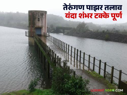 Terungan Pazar Lake, a boon to Bhimashankar, is 100 percent full; a big relief for villages in tribal areas | भीमाशंकरला वरदान ठरलेला तेरुंगण पाझर तलाव १०० टक्के भरला; आदिवासी भागातील गावांना मोठा दिलासा