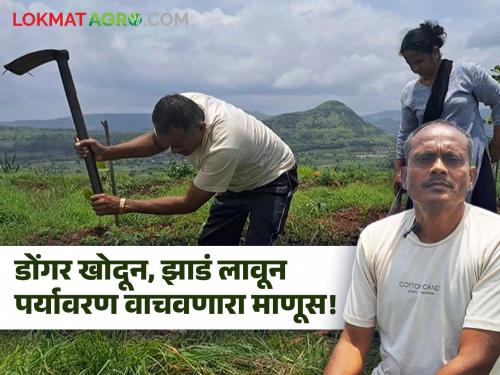 pune junnar Ramesh Kharmale Who is the 'environmentalist' who planted 300 hours, 70 water absorbing pastures, 450 trees? | Ramesh Kharmale : ३०० तास, ७० जलशोषक चर, ४५० झाडांचे वृक्षारोपण करणारा 'पर्यावरणरक्षक' कोण आहे?