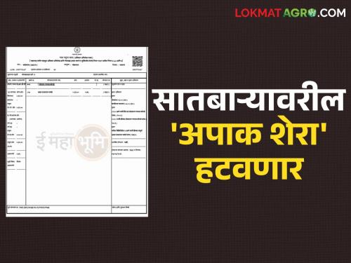 Satbara Apak Shera : The Apak Shera on Satbara will be removed immediately; 'This' campaign has started | Satbara Apak Shera : सातबाऱ्यावरील अपाक शेरा आता लगेच हटवणार; सुरु झाली 'ही' मोहीम