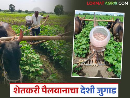 latest news Desi Jugaad: Farmer's 'Desi Jugaad'; Fertilizer spreading machine made from waste materials Read in detail | Desi Jugaad : शेतकरी पैलवानाचा 'देशी जुगाड'; टाकाऊ वस्तूंनी बनवलं खत टाकणारे यंत्र वाचा सविस्तर