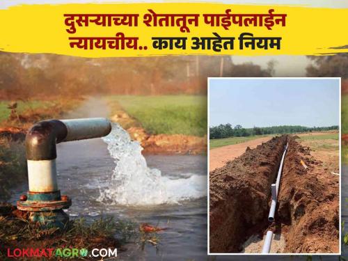 What is the law if there is a problem while laying a pipeline through someone else's field.. read in detail | दुसऱ्याच्या शेतातून पाईपलाईन टाकताना अडचण आल्यास काय आहे कायदा.. वाचा सविस्तर