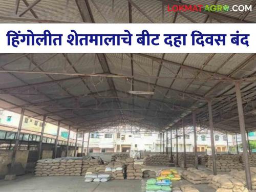 Hingoli Market Yard : Bhusar agricultural beat in mondha market committee at Hingoli closed for ten days from today | Hingoli Market Yard : हिंगोली येथील बाजार समितीच्या मोंढ्यात भुसार शेतमालाचे बीट आज पासून दहा दिवस बंद