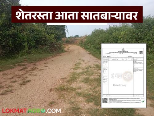 Farm road disputes will be resolved; now roads will be legally registered at 'this' place on Satbara | शेत रस्त्यांचे वाद मिटणार; आता रस्त्यांची कायदेशीररीत्या सातबाऱ्यावर 'या' ठिकाणी होणार नोंद