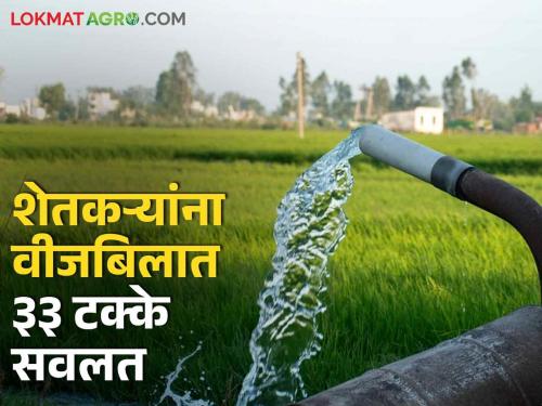 Benefits to farmers; 33 percent discount in electricity bill | शेतकऱ्यांना मिळणार लाभ; वीजबिलात मिळणार ३३ टक्के सवलत