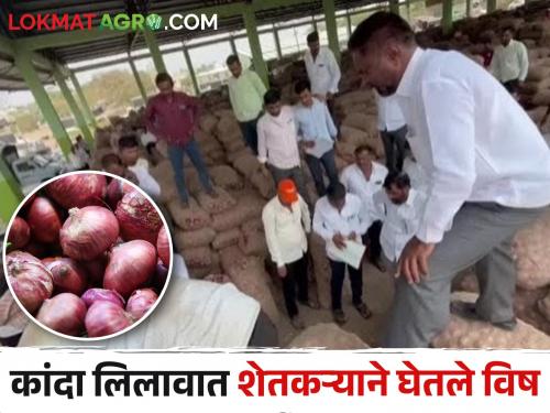 Onion farmers took poison due to fall in prices; Auction closed | भाव पडल्याने कांदा उत्पादक शेतकऱ्यांने घेतले विष; लिलाव ही पाडला बंद