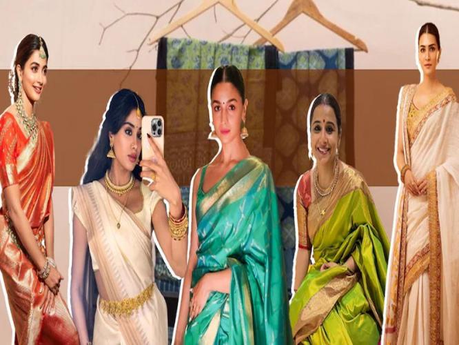 रेखाची 'एव्हरग्रीन' स्टाईल ते आलियाचा 'मॉडर्न' लूक; बॉलिवूड सुंदरींना वेड लावणाऱ्या या ५ साड्या पाहिल्या का? रेखाची 'एव्हरग्रीन' स्टाईल ते आलियाचा 'मॉडर्न' लूक; बॉलिवूड सुंदरींना वेड लावणाऱ्या या ५ साड्या पाहिल्या का?