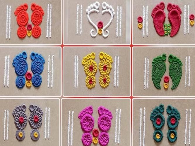 Navratri 2025 : ९ दिवस रोज काढा देवीच्या पाऊलांच्या सुंदर- रेखीव रांगोळ्या, पाहा प्रत्येक दिवसासाठी खास डिझाईन्स...