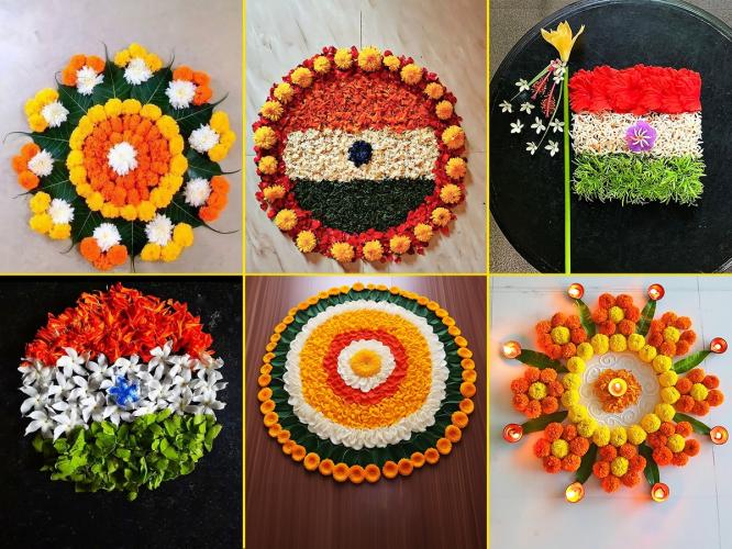 Independence Day 2025 : स्वातंत्र्यदिनाला फक्त ३ रंग वापरून काढा सुंदर छोट्या रांगोळ्या; ५ मिनिटांत घराला येईल शोभा