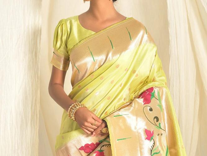 लग्नात जाताना नेसा ट्रेंडीग 'इलायची पैठणी'; ७ आकर्षक डिजाईन्स, साडीत शाही लूक मिळेल