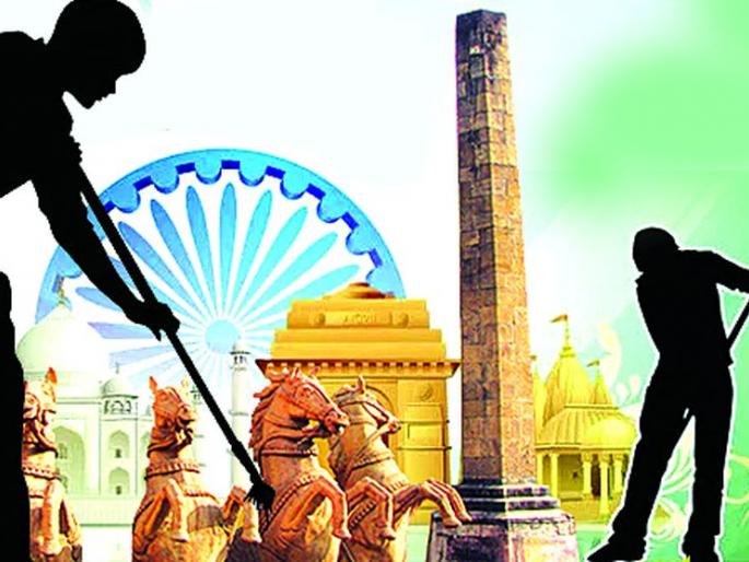 Hunt for a snapshot of a cleanliness campaign! | स्वच्छता अभियानात झाडू मारल्याच्या फोटोची शोधाशोध! Hunt for a snapshot of a cleanliness campaign! | स्वच्छता अभियानात झाडू मारल्याच्या फोटोची शोधाशोध!