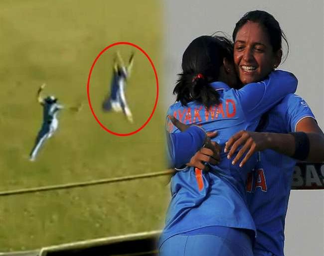Look at the catch of Super girl Harmanpreet kaur of India | बाबो! ही कॅच नाही पाहिली तर काहीच नाही पाहिलं; पाहा भारताच्या या सुपरगर्लचा पराक्रम