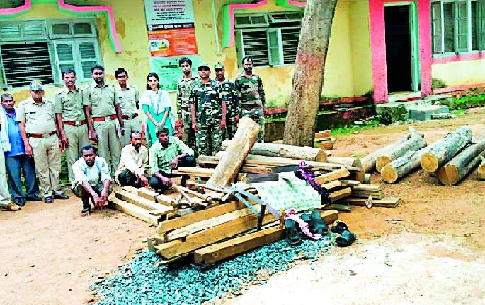Traps of smuggling trees | सागवान वृक्षाची तस्करी करणारे जाळ्यात Traps of smuggling trees | सागवान वृक्षाची तस्करी करणारे जाळ्यात