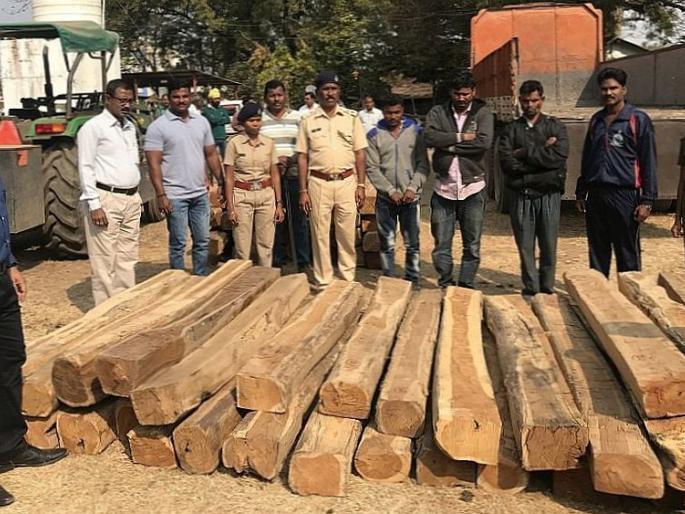 Three lakhs of teak wood seized in Gadchiroli | गडचिरोलीत तेलंगणात तस्करी होणारे तीन लाखांचे सागवान जप्त Three lakhs of teak wood seized in Gadchiroli | गडचिरोलीत तेलंगणात तस्करी होणारे तीन लाखांचे सागवान जप्त