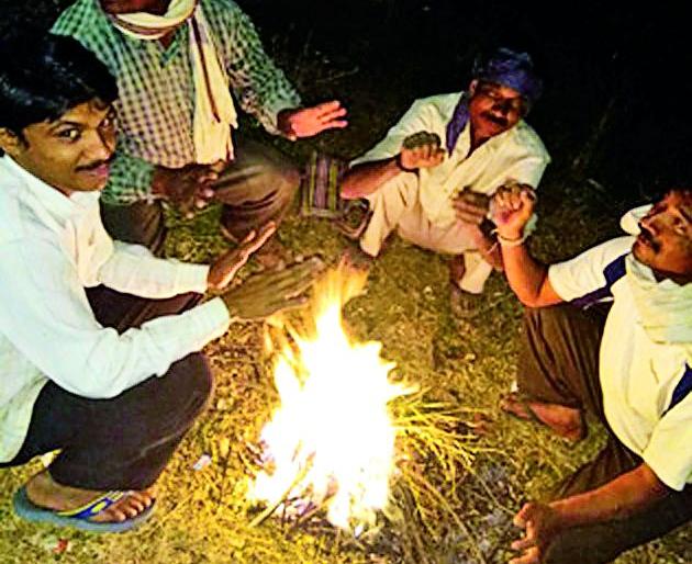 Hoodhudaya 'fireplace' in rural areas | हुडहुडीने ग्रामीण भागात 'शेकोटी' पेटली Hoodhudaya 'fireplace' in rural areas | हुडहुडीने ग्रामीण भागात 'शेकोटी' पेटली