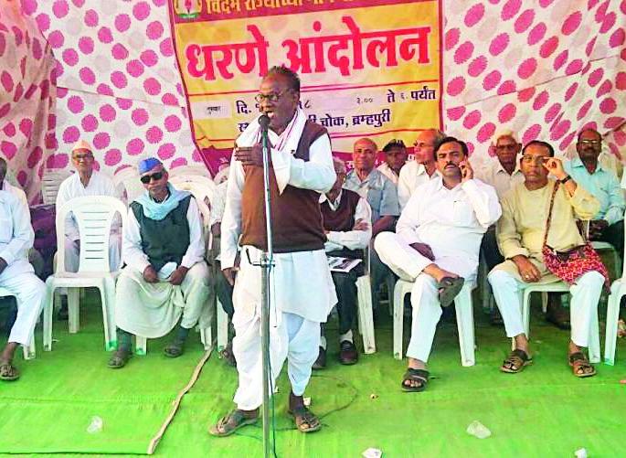 Brahmpuri dams to demand a separate Vidarbha | वेगळ्या विदर्भाच्या मागणीकरिता ब्रह्मपुरीत धरणे