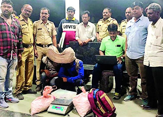 1.5 million ganja seized from bus station | बसस्थानकावरून १.५ लाखांचा गांजा जप्त 1.5 million ganja seized from bus station | बसस्थानकावरून १.५ लाखांचा गांजा जप्त