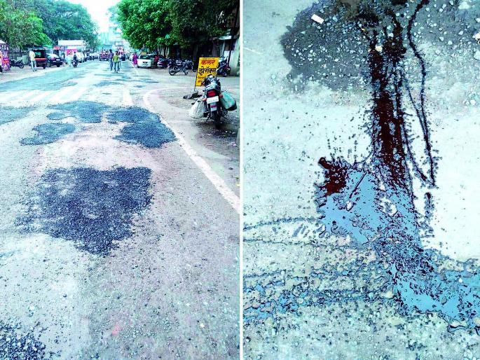 Poor patchwork in Islamabad, | खड्डे मुजविण्याच्या नावाखाली इस्लामपुरात केवळ निकृष्ट पॅचवर्क