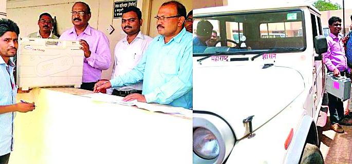 Employee leaves for election to Manapur Panchayat Election | मानापूर पं.स.निवडणुकीच्या मतदानासाठी कर्मचारी रवाना