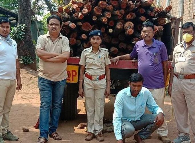Unauthorized transport tractor seized in Gadchiroli | गडचिरोलीत इमारती फाट्यांची अनधिकृत वाहतूक करणारा ट्रॅक्टर जप्त