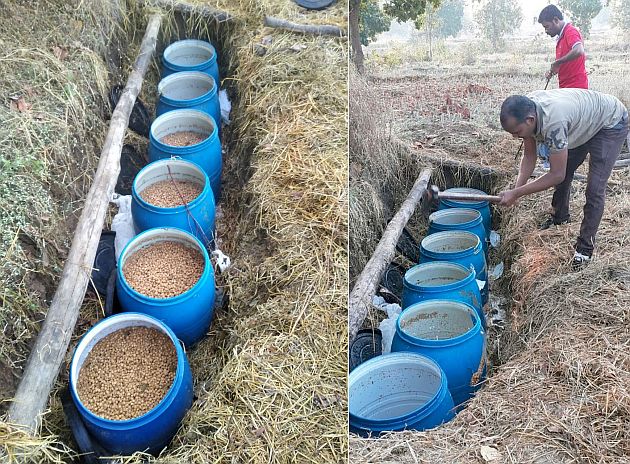 Chamorshi police raid handcuffs | चामोर्शी पोलिसांनी केली हातभट्टी उद्ध्वस्त Chamorshi police raid handcuffs | चामोर्शी पोलिसांनी केली हातभट्टी उद्ध्वस्त