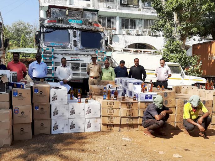 Illegal liquor worth Rs 93 lakh seized from Yeola | येवल्यातून ट्रकसह ९३ लाखांचा अवैध मद्यसाठा जप्त