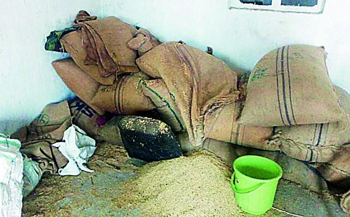 Thirty seven grandchildren stolen from the godown | गोदामातून सात पोती धान चोरी Thirty seven grandchildren stolen from the godown | गोदामातून सात पोती धान चोरी