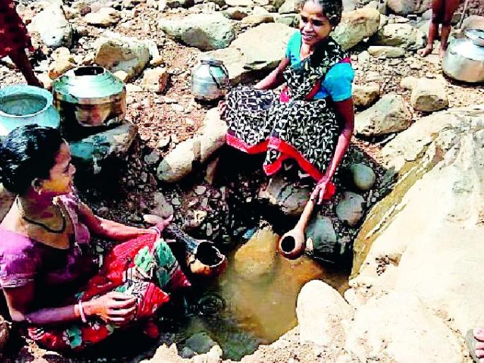 Threshing on the water of the quarry in the quarry | कोरपर्सीवासीय भागवितात खड्ड्यातील पाण्यावर तहान Threshing on the water of the quarry in the quarry | कोरपर्सीवासीय भागवितात खड्ड्यातील पाण्यावर तहान