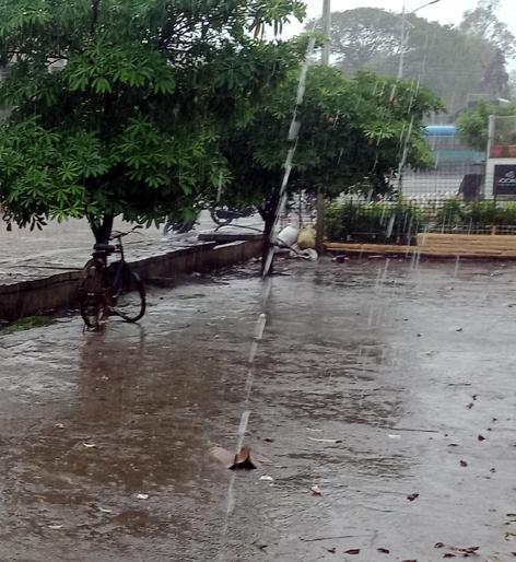 Parbhani: heavy rainfall in Manav | परभणी: मानवतमध्ये जोरदार पाऊस