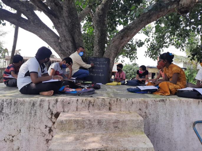 Mercury school pays rent | भाडवाडीत भरते पारावरची शाळा