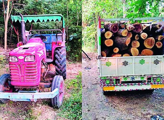 Seized sand and wood with two cargo vehicles | दोन मालवाहू वाहनांसह रेती व लाकूड जप्त