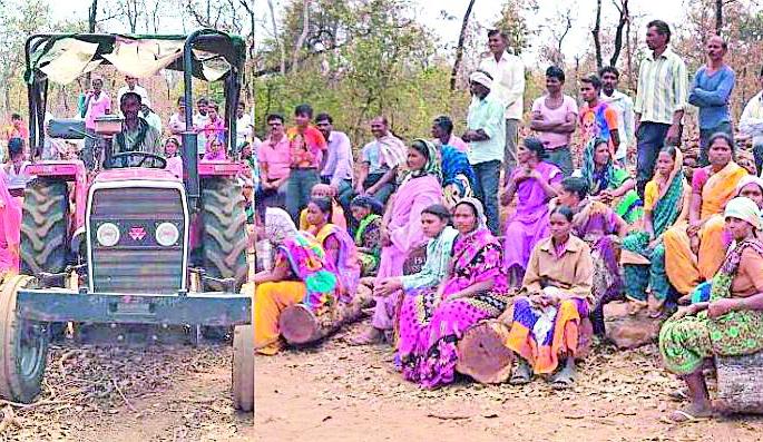 Three FDCM tractors were seized and seized by Gramsha tree | ग्रामसभेने वृक्षतोड थांबवून जप्त केले एफडीसीएमचे तीन ट्रॅक्टर Three FDCM tractors were seized and seized by Gramsha tree | ग्रामसभेने वृक्षतोड थांबवून जप्त केले एफडीसीएमचे तीन ट्रॅक्टर
