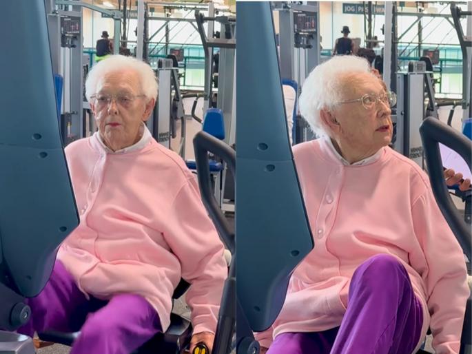 100 year old woman shared her secret of longevity and fitness | आजीबाईंना सलाम! १०० वर्षांच्या असूनही जीममध्ये जाऊन करतात व्यायाम, वाचा त्यांच्या निराेगी दिर्घायुष्याचं सिक्रेट