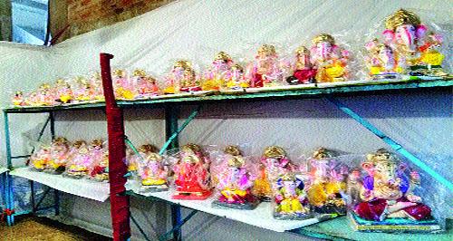 Preparations for Ganesh idol stalls | गणेशमूर्ती स्टॉल्सची तयारी सुरू