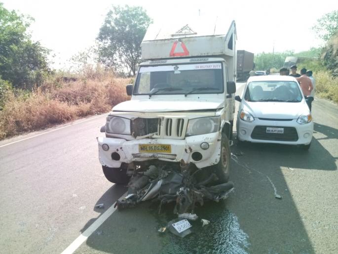 He fell under the wheel of the container and killed the cyclist | कंटेनरच्या चाकाखाली येऊन दुचाकीस्वार ठार He fell under the wheel of the container and killed the cyclist | कंटेनरच्या चाकाखाली येऊन दुचाकीस्वार ठार