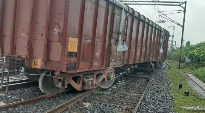 In Ballarpur, a freight train derailed | बल्लारपुरात रेल्वे रुळावरून मालगाडीचे डब्बे घसरले
