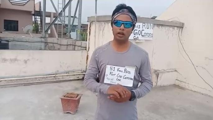 51 km Go Corona run on the terrace of the house | Corona Virus in Nagpur; नागपुरात घराच्या टेरेसवरच ५१ किमी गो कोरोना दौड