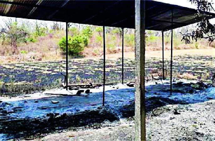 Gavankhedi firefighters | गव्हाणखेडीमध्ये गोठ्याला आग