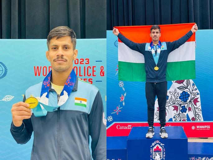Rahul Aware won 'gold' at the World Police Games in Canada | पै. राहुल आवारेची कॅनडा येथील जागतिक पोलिस क्रीडा स्पर्धेत 'सुवर्ण' कामगिरी Rahul Aware won 'gold' at the World Police Games in Canada | पै. राहुल आवारेची कॅनडा येथील जागतिक पोलिस क्रीडा स्पर्धेत 'सुवर्ण' कामगिरी