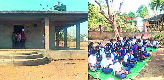 Two squares are filled in eight squares | दोन वर्गखोल्यांत भरतात आठ वर्ग