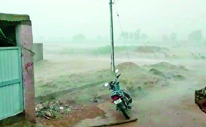 Rainfall of rains with storm winds in Tumsar taluka | तुमसर तालुक्यात वादळी वाऱ्यासह पावसाची हजेरी Rainfall of rains with storm winds in Tumsar taluka | तुमसर तालुक्यात वादळी वाऱ्यासह पावसाची हजेरी