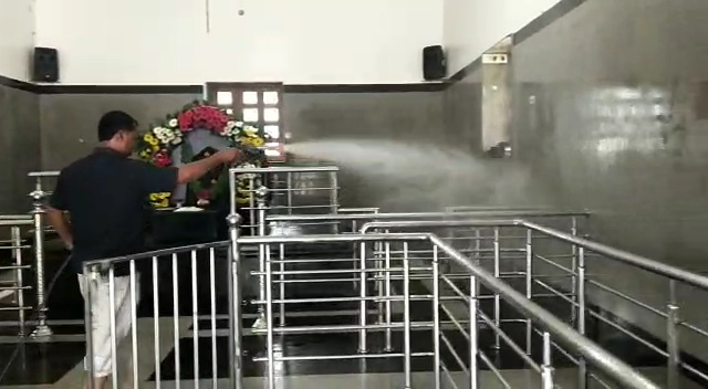 Disinfection of Shani Mandir at Shri Kshetra Nastanpur | श्री क्षेत्र नस्तनपूर येथील शनिमंदिराचे निर्गंतुकीकरण