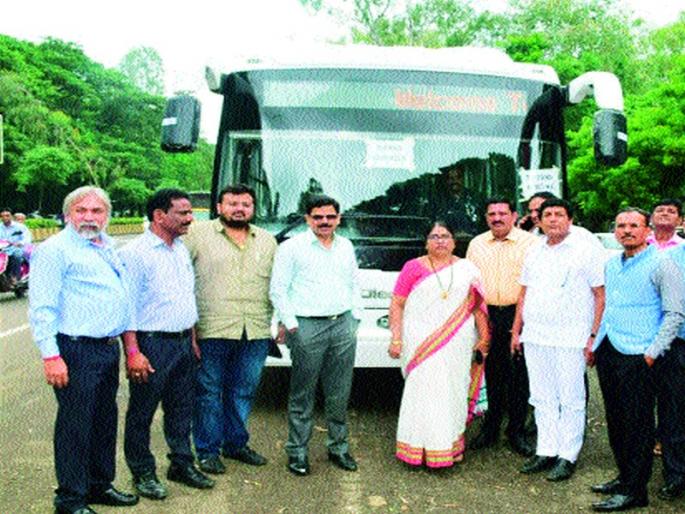 Electric bus test for city bus transportation | शहर बस वाहतुकीसाठी अखेर इलेक्ट्रिक बसची चाचणी Electric bus test for city bus transportation | शहर बस वाहतुकीसाठी अखेर इलेक्ट्रिक बसची चाचणी